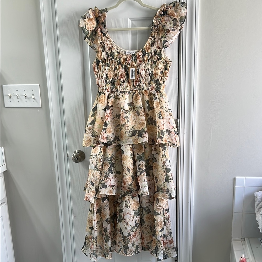 Floral Tiered Midi Dress